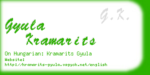 gyula kramarits business card